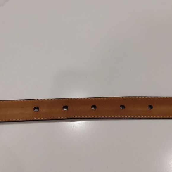 Talbot's Brown Reptile Embossed Genuine Leather Belt Silver Hearts and Buckle - Picture 9 of 12